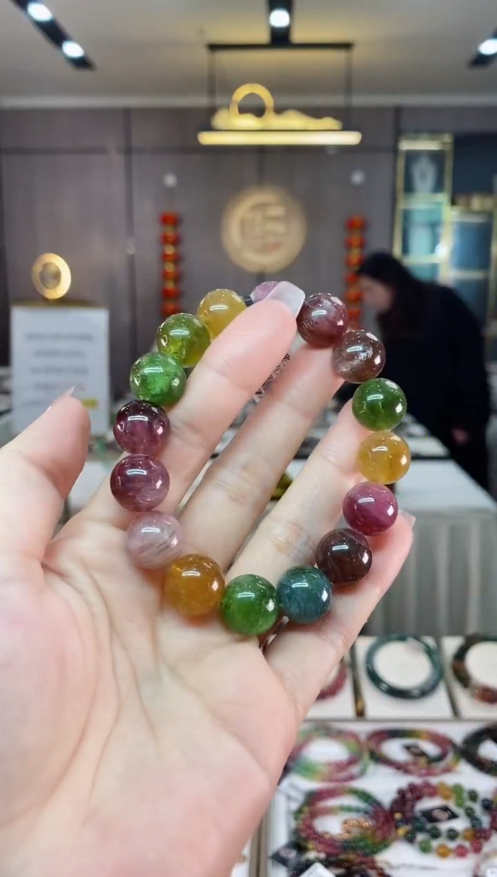 【闪购商品】碧玺单圈手串13mm+未镶嵌（多样性发一条）hon