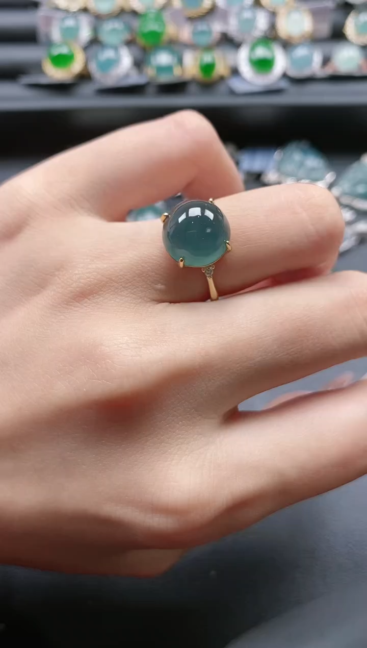 【闪购商品】翡翠戒指银S925镶嵌51151