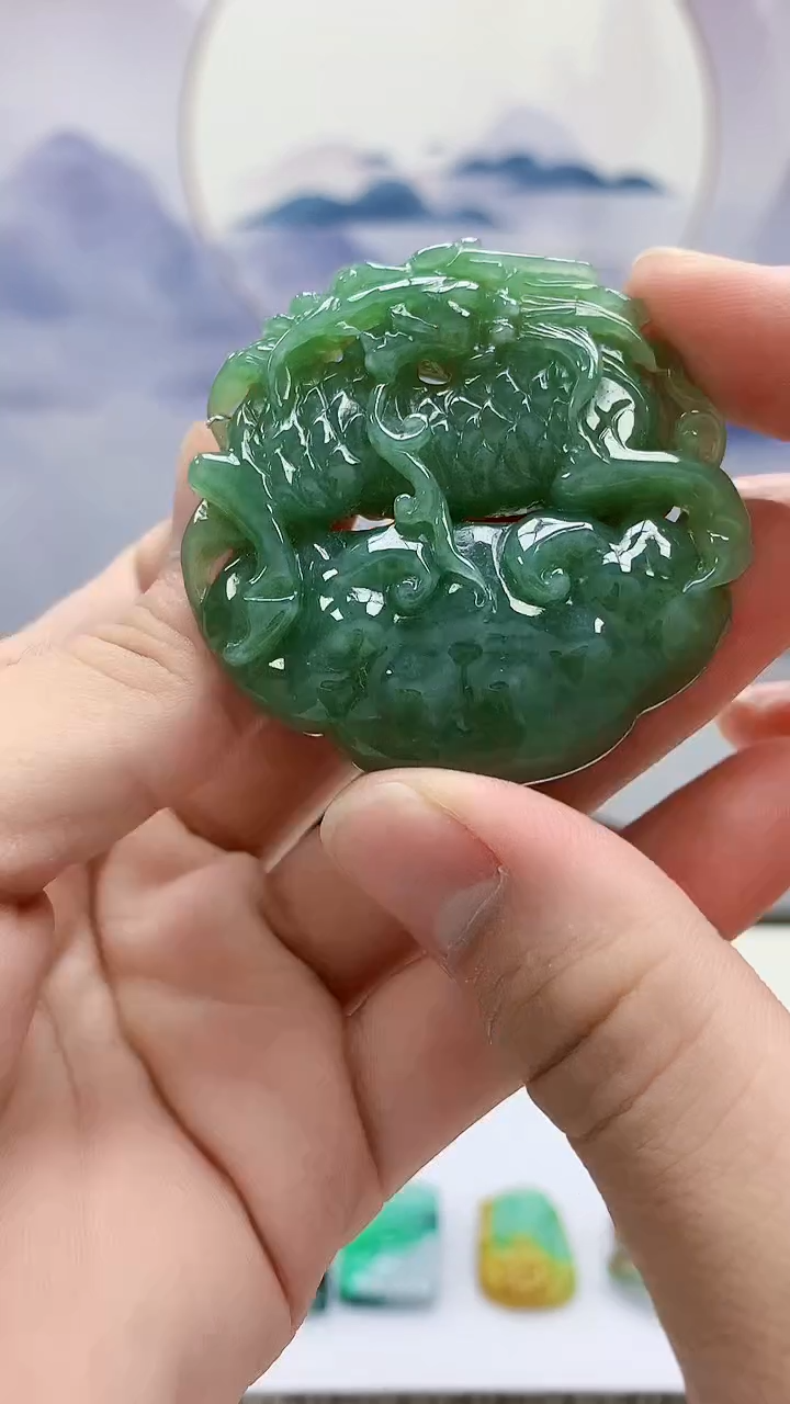 定制翡翠未镶嵌4917bb-毛货挂件34