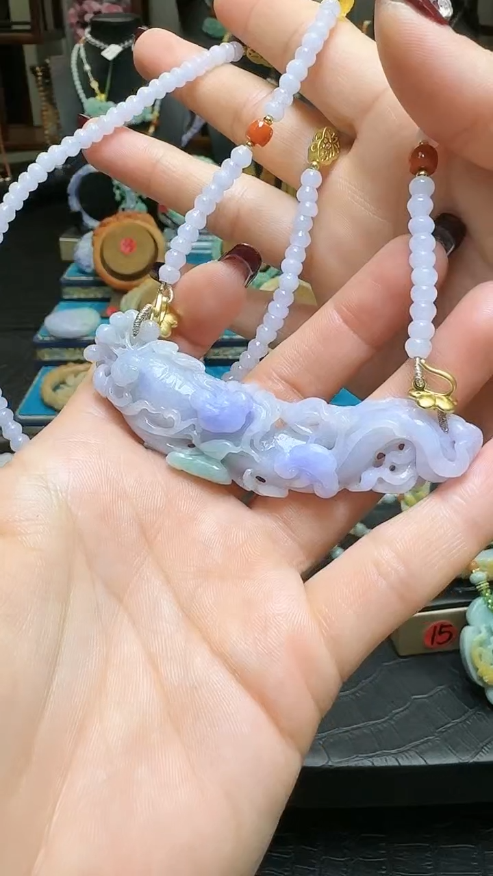 【闪购商品】翡翠颈饰未镶嵌天然翡翠人参待编织