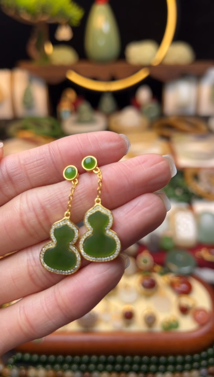 【闪购商品】和田玉耳饰银S925镶嵌福利