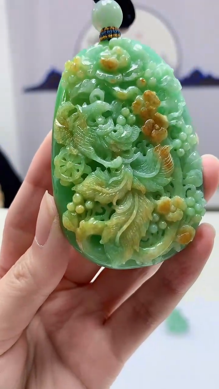 【闪购商品】定制翡翠未镶嵌5028zm-毛货挂件227凤凰