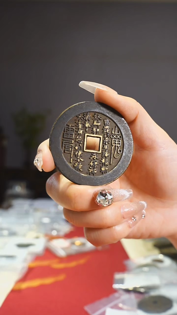 【闪购商品】铜外圆内方山鬼背八卦5cm/0601