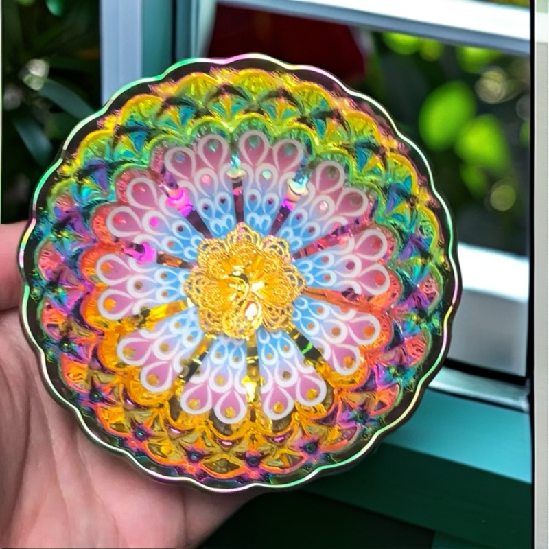 七彩梦幻金孔雀 夜光 主人杯 手工茶茶器（无礼盒）