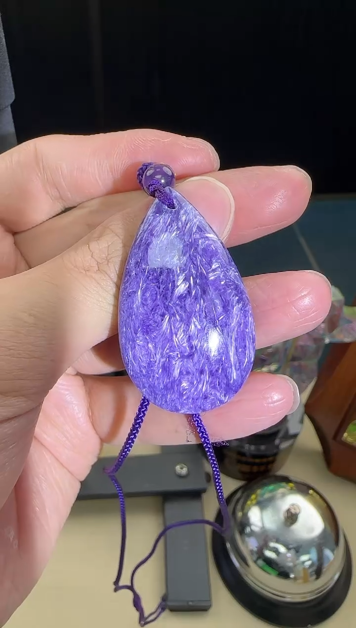 查罗石（紫龙晶）未镶嵌吊坠(不含链)9-水滴（多样性发其一）
