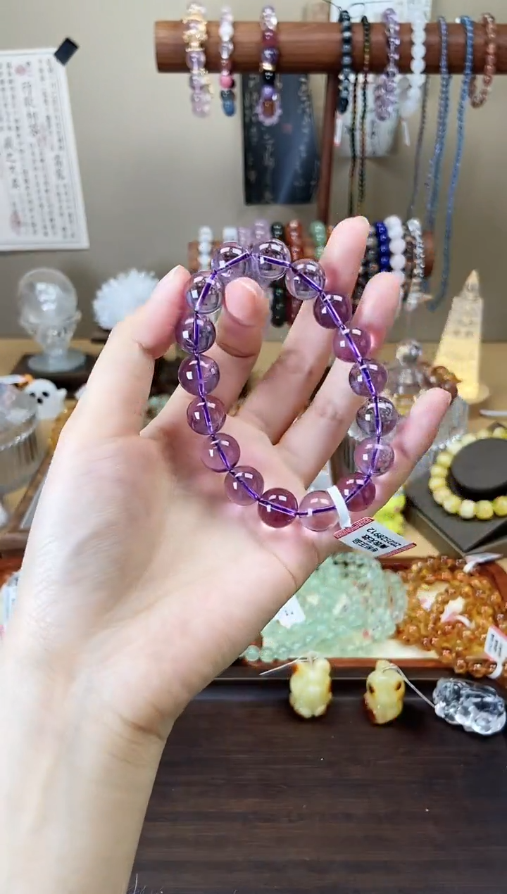 【闪购商品】水晶手链未镶嵌12mm玻利维亚紫水晶