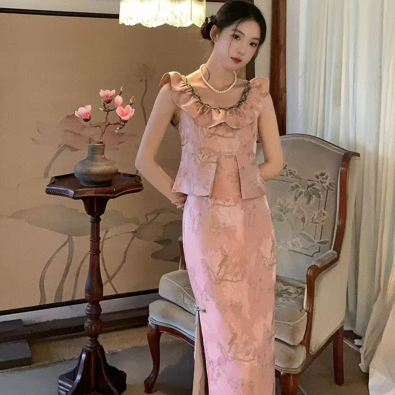 【A101-A200】【瑶吉女装以直播间为准】新中式国风套装裙