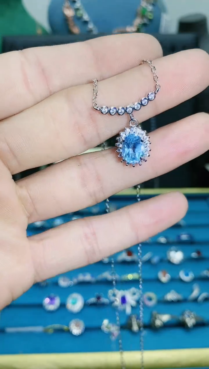 【闪购商品】托帕石项链银S925镶嵌1121