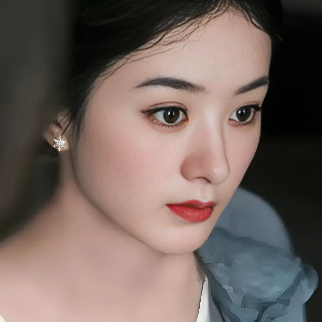 铜合金合成锆石耳饰 赵丽颖同款雪花耳钉简约超仙气质轻奢F1073