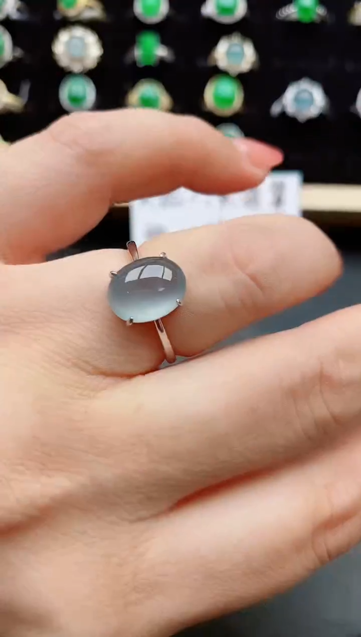 【闪购商品】翡翠戒指银S925镶嵌8000