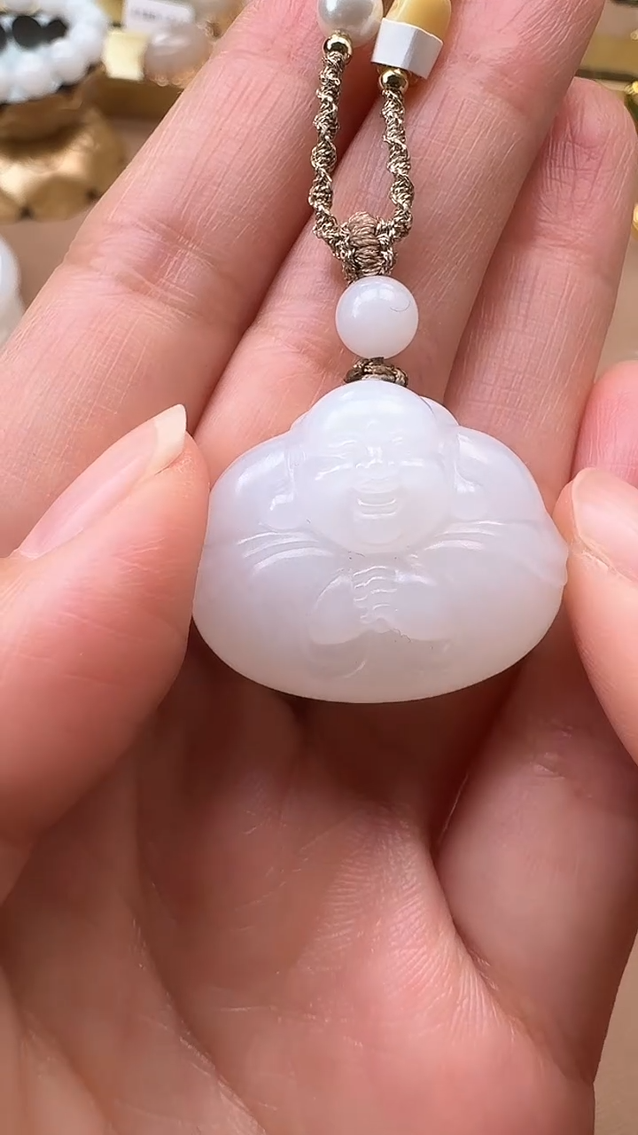 【闪购商品】和田玉吊坠未镶嵌1445白玉抱抱佛