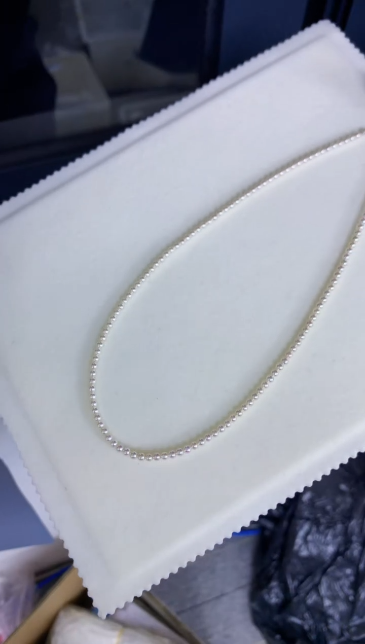 【闪购商品】海水珍珠饰品18K金镶嵌3-3.5真多麻色小米链