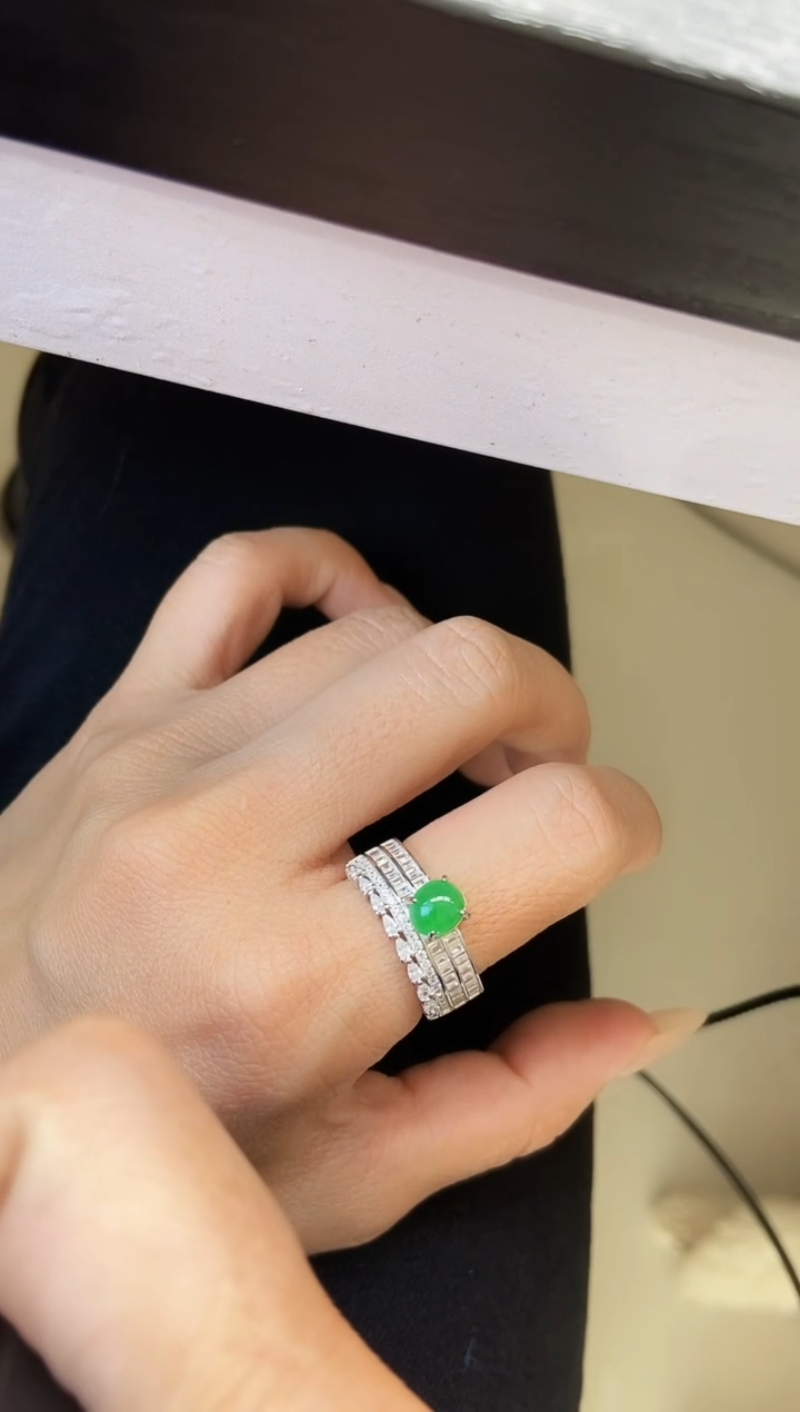 银S925镶嵌戒指翡翠12