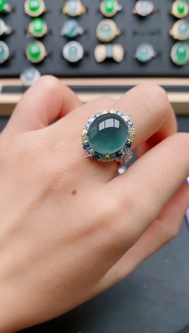 【闪购商品】翡翠戒指银S925镶嵌11111