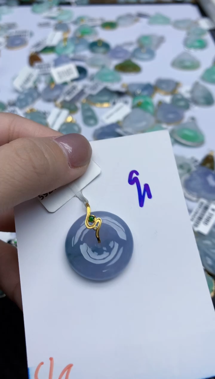 【闪购商品】翡翠颈饰18K金镶嵌天然翡翠A货