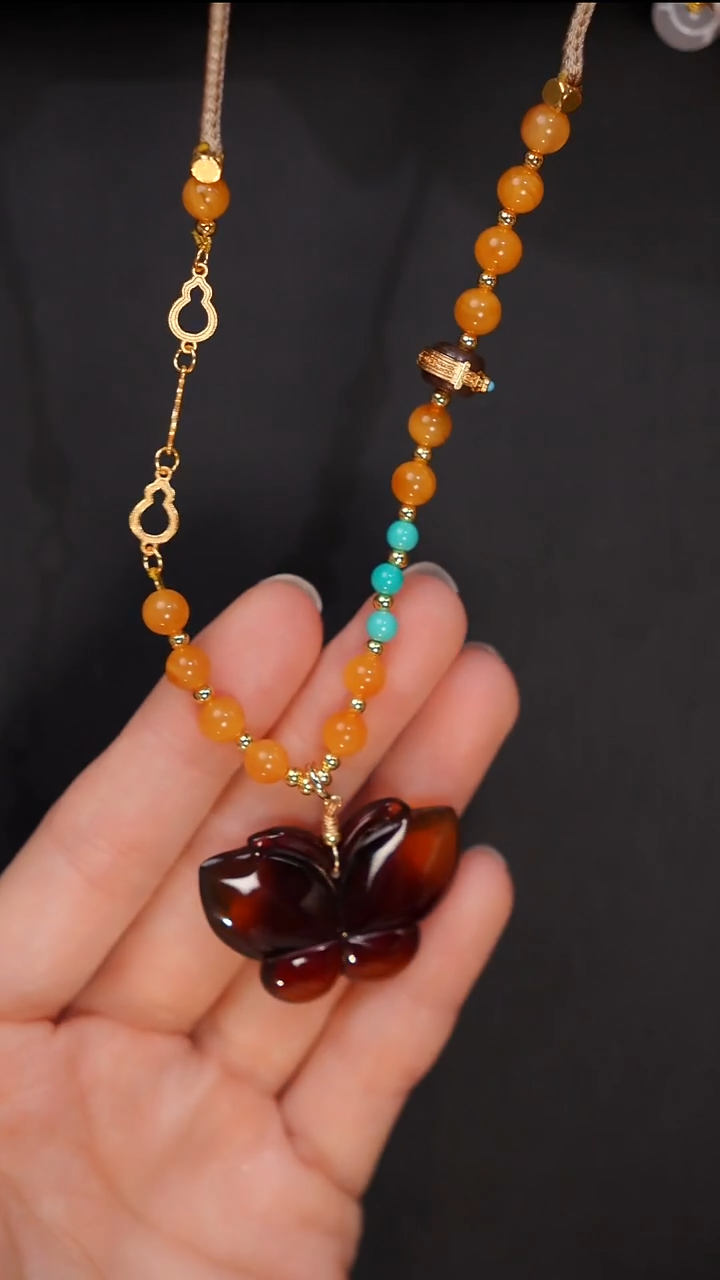 裸石琥珀未镶嵌A3360红蓝珀