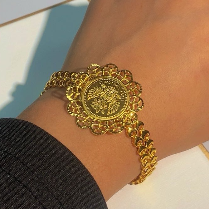 合金手镯 合金手镯 网红爆款手镯气质金色民族风 时尚手镯 017号