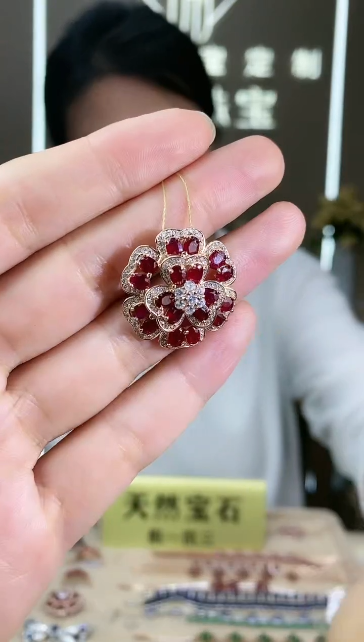 【闪购商品】红宝石颈饰银S925镶嵌颈饰