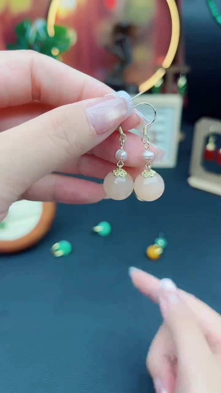 玛瑙/玉髓耳饰银S925镶嵌218000