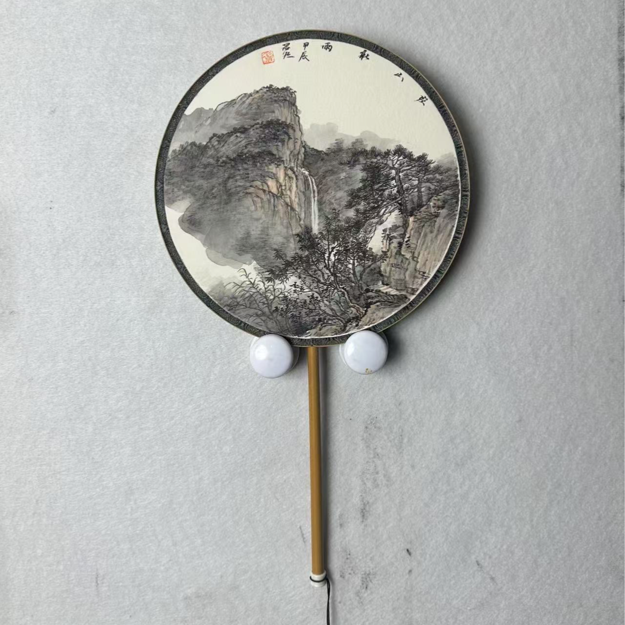 胡思然作品 空山新雨 0.5平尺 手绘 团扇