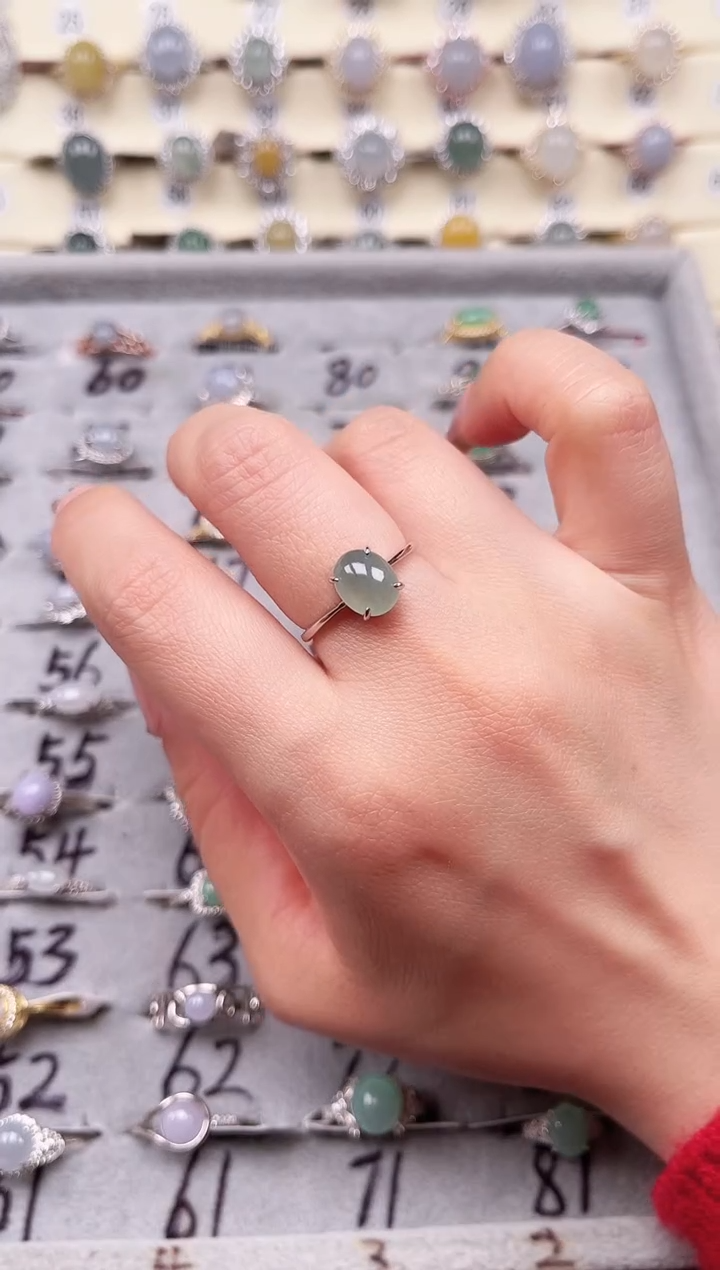 【闪购商品】翡翠戒指银S925镶嵌戒指