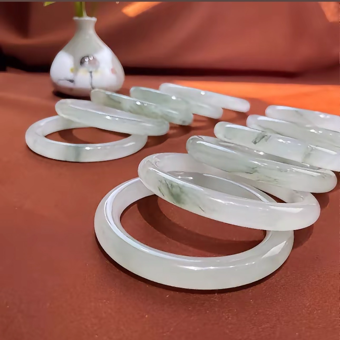 石英质玉天山翠珠串未镶嵌 编号：b180