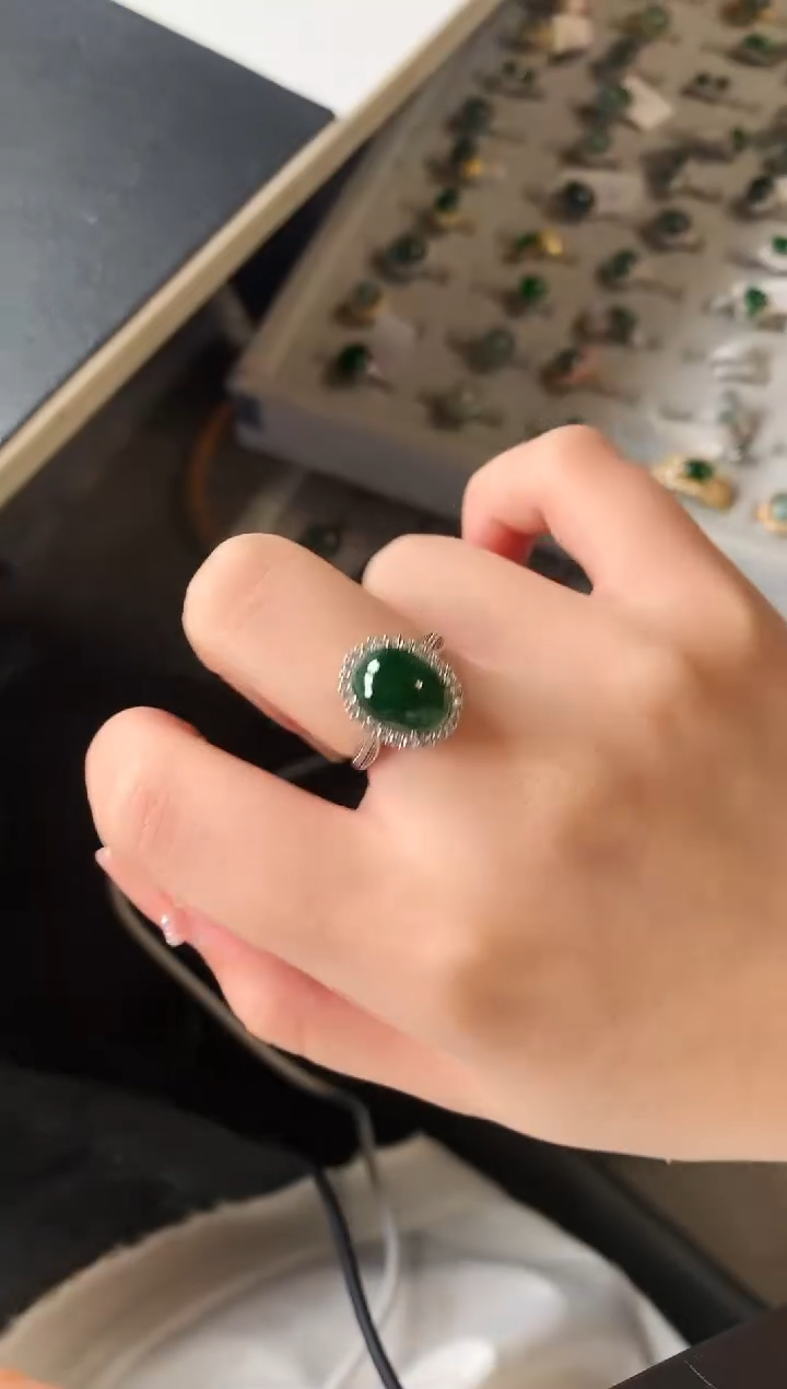 【闪购商品】翡翠戒指银S925镶嵌6132512414