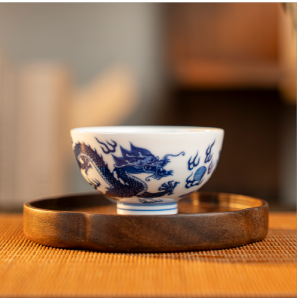 【小乔赏瓷】九段烧/妙手青花龙凤鸡心碗583