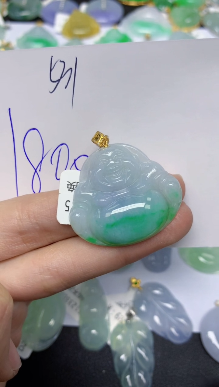 【闪购商品】翡翠颈饰18K金镶嵌 天然翡翠A货