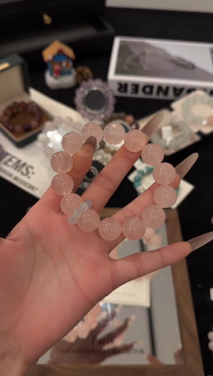 未镶嵌手链水晶粉水晶x2993