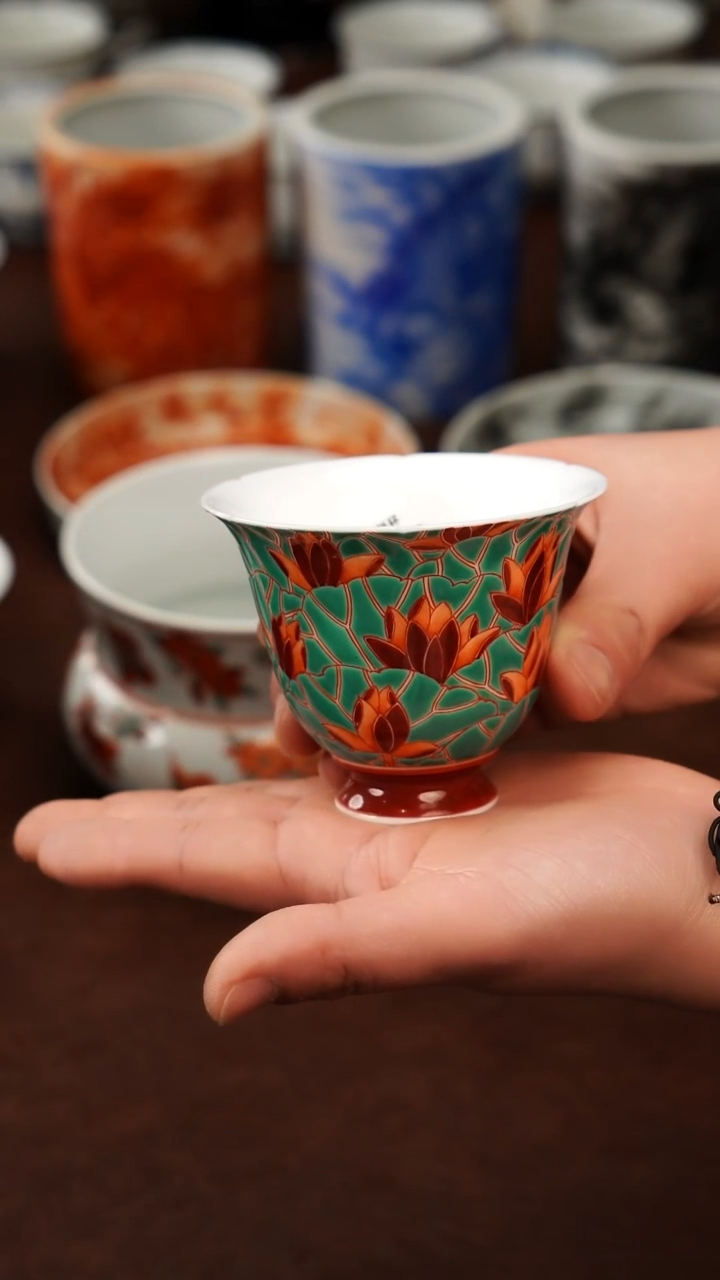 摆件陶景德镇瓷器，青花瓷手绘茶具~