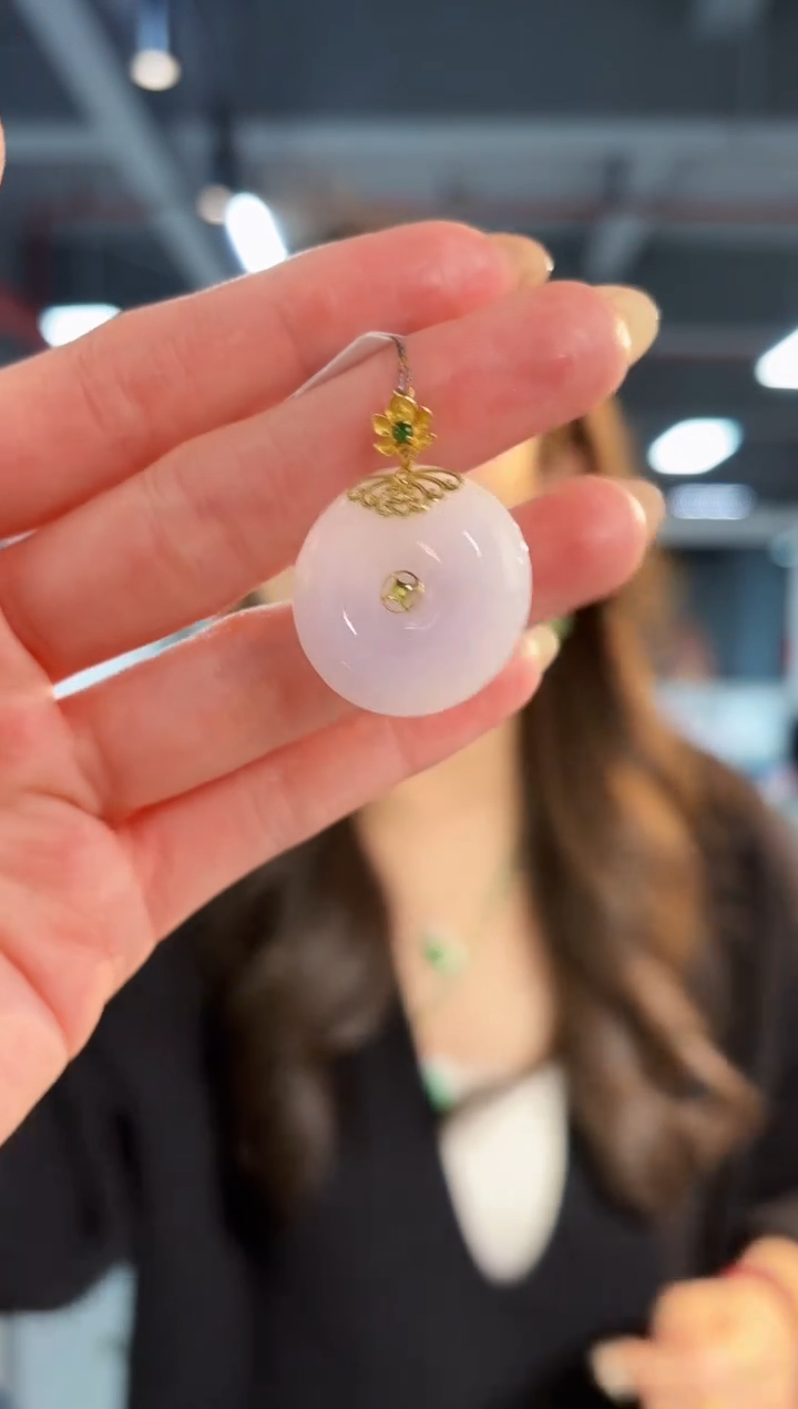 【闪购商品】翡翠颈饰18K金镶嵌缅料A货/支持复检/一件