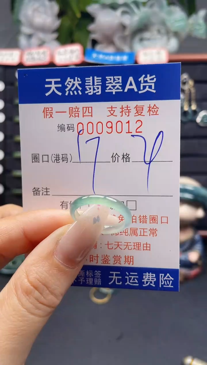 未镶嵌戒指翡翠17*9012