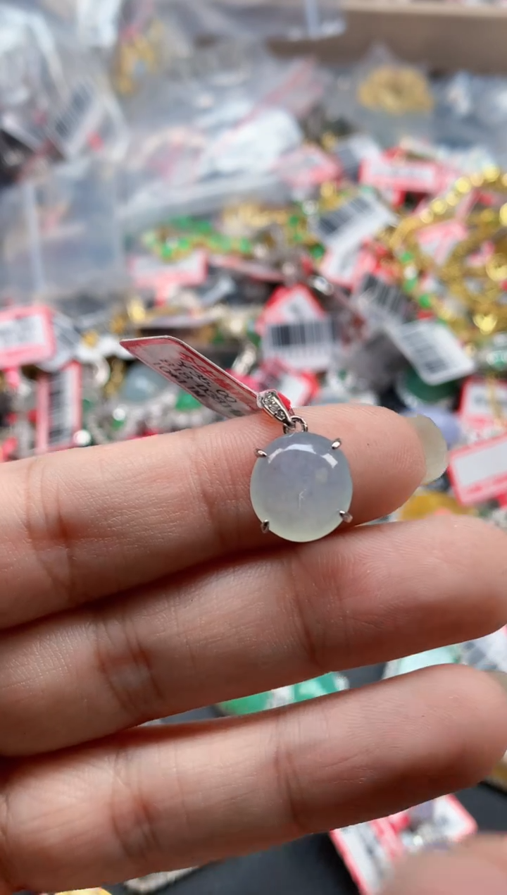 银S925镶嵌戒指翡翠天然A货缅甸翡翠