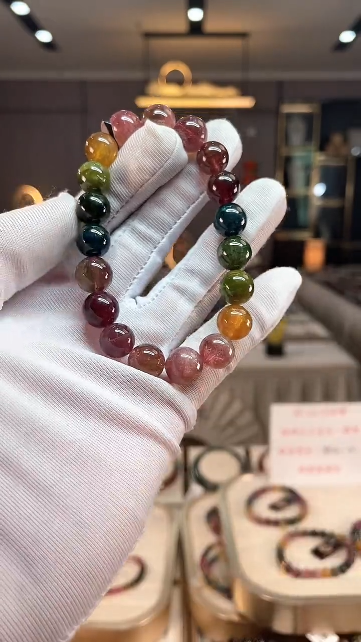 未镶嵌老矿碧玺彩虹单圈手串10mm+碧玺（多样性发一条） xion