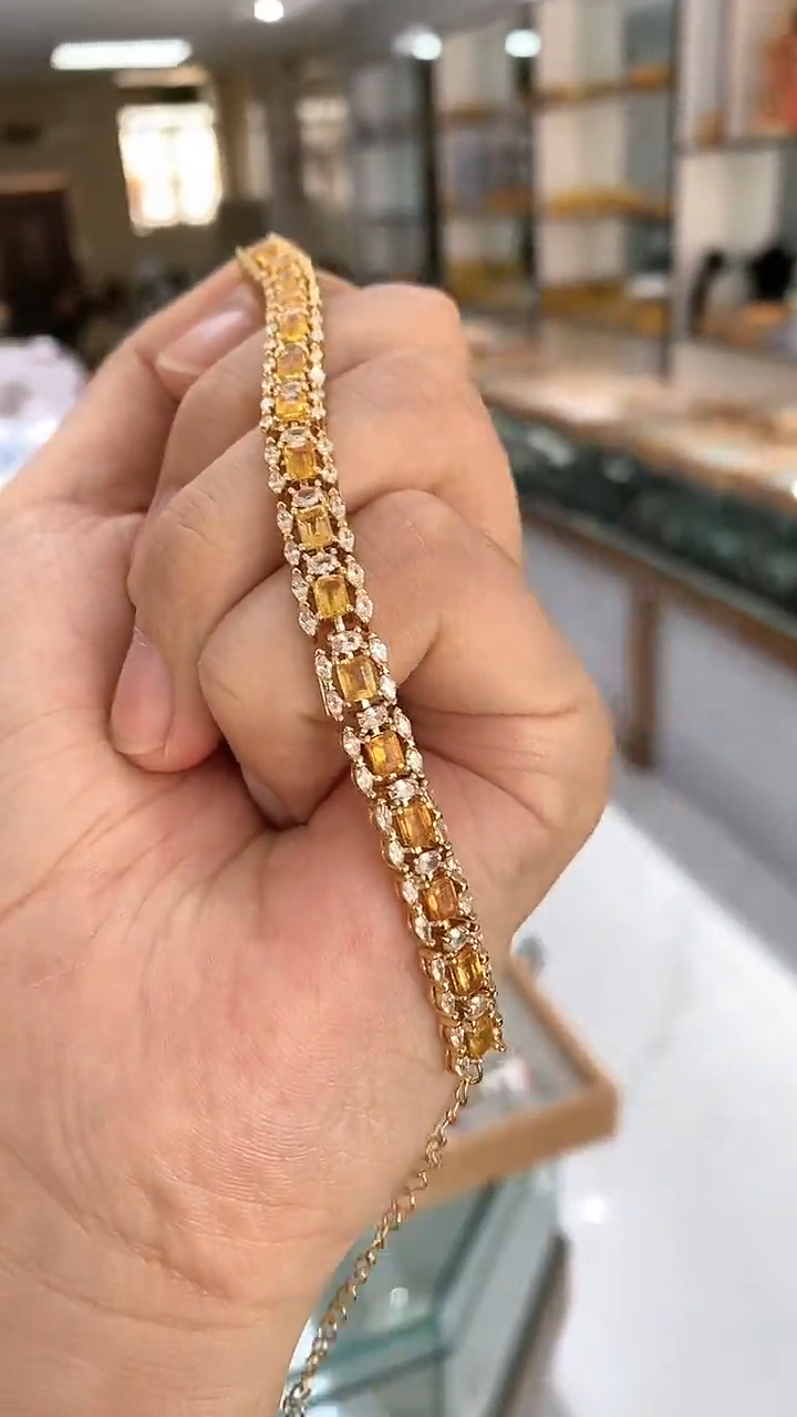 【闪购商品】蓝宝石手链银S925镶嵌手链