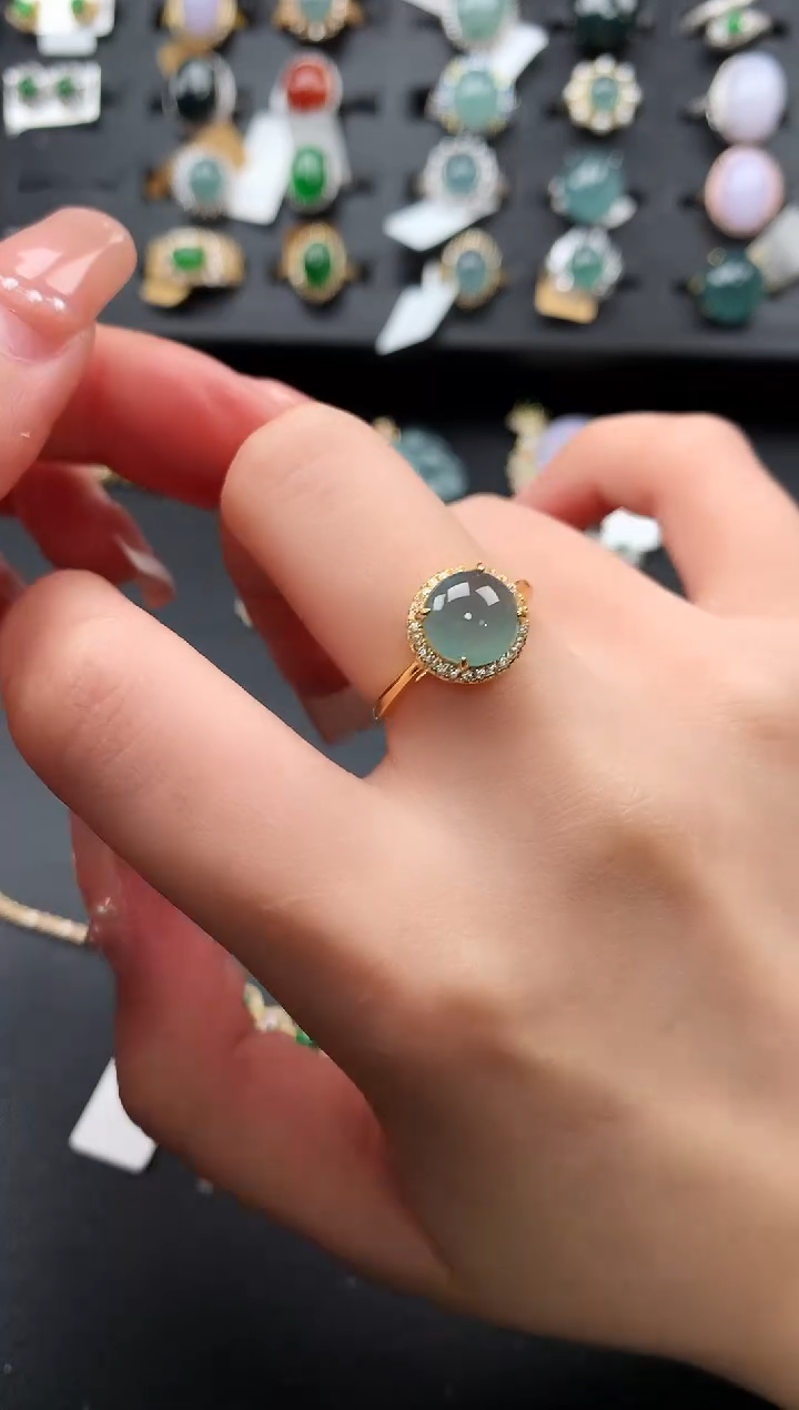 【闪购商品】翡翠戒指银S925镶嵌52141