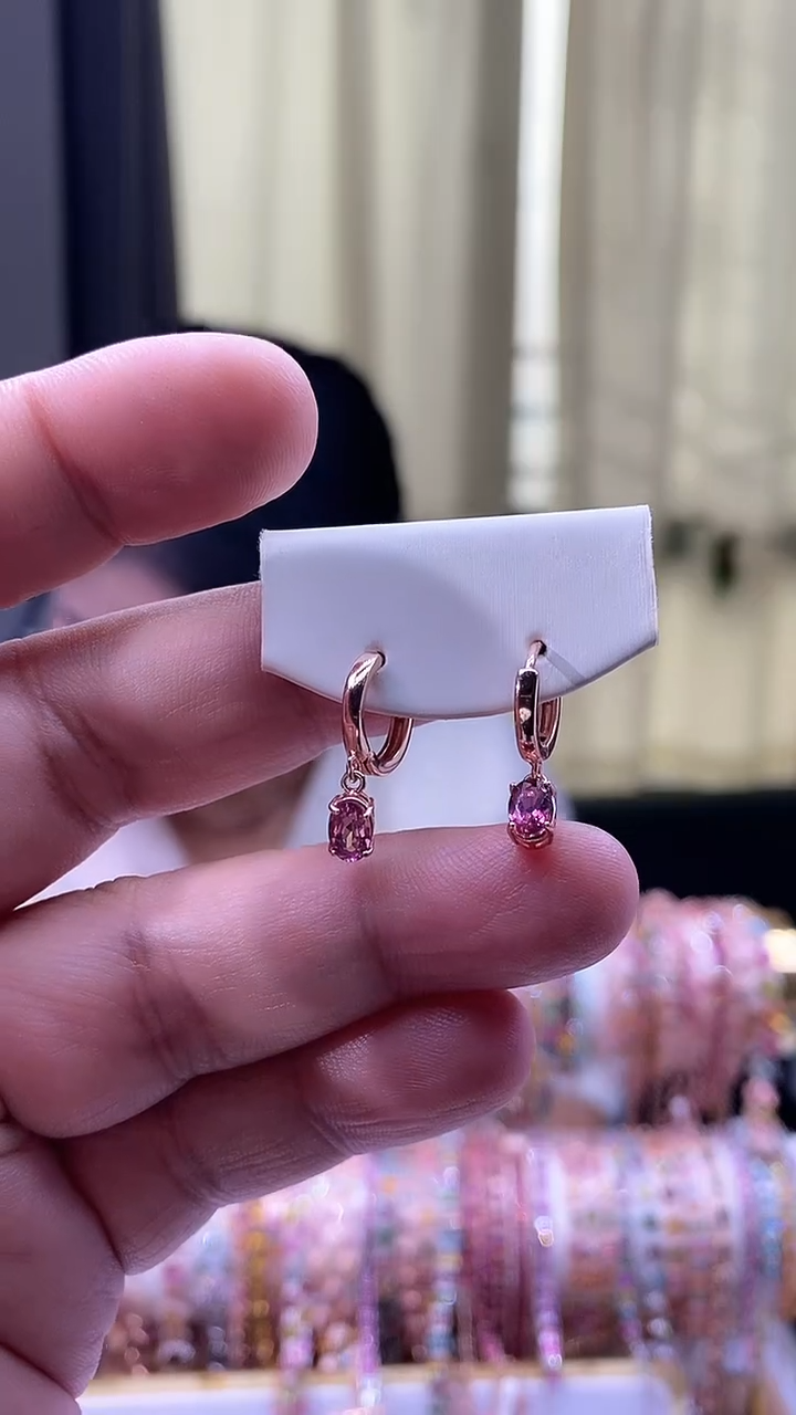 【闪购商品】碧玺耳扣银S925镶嵌15156115651