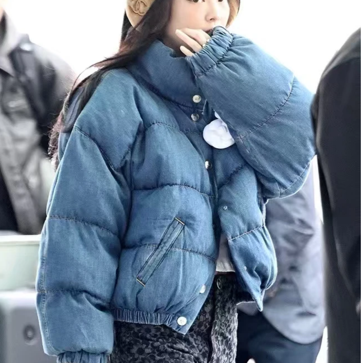 99新 Chanel/香奈儿 38码24K爆款牛仔蓝立领长袖棉服外套