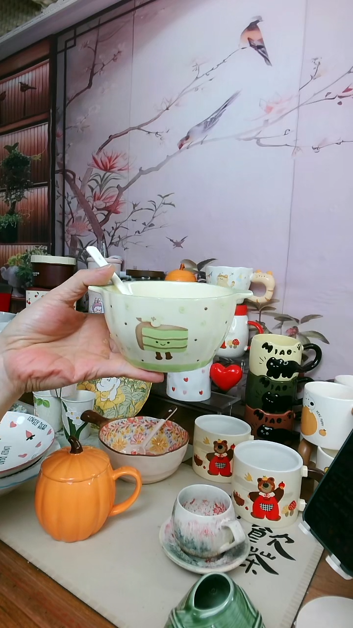 陶【孤品福利】抹茶绿双耳碗