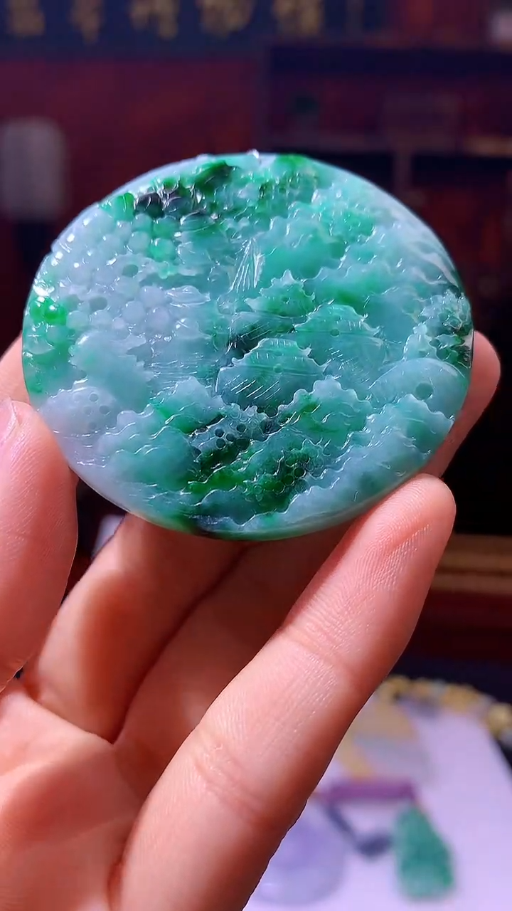 【闪购商品】定制翡翠未镶嵌1002hm-毛货挂件42