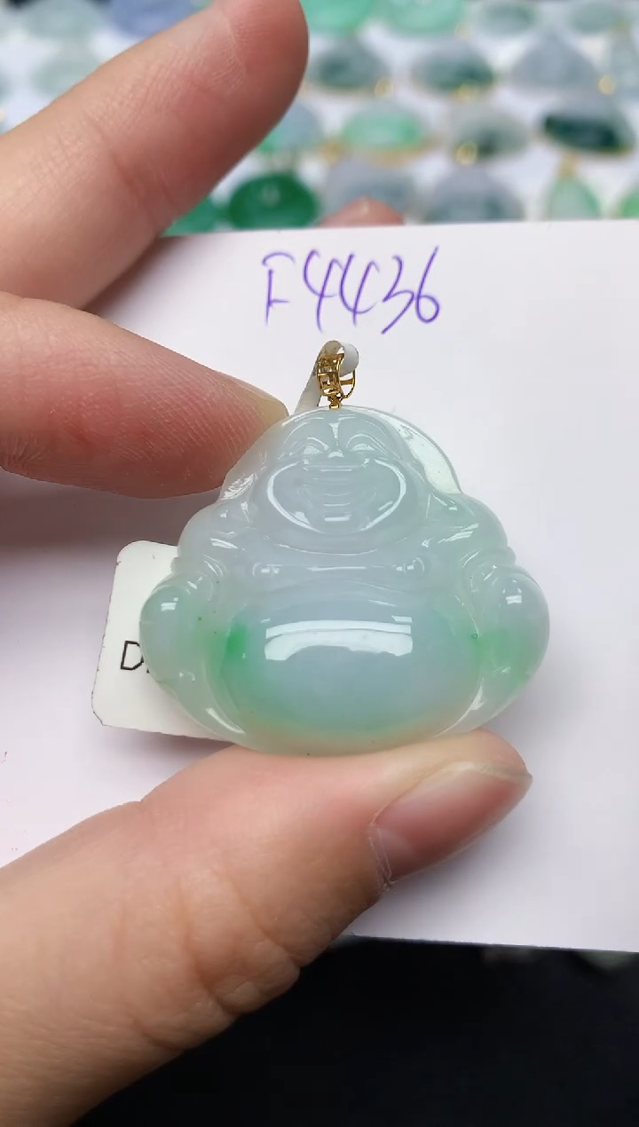 颈饰18K金镶嵌翡翠天然缅甸A货翡翠百元以上9元证书费自理
