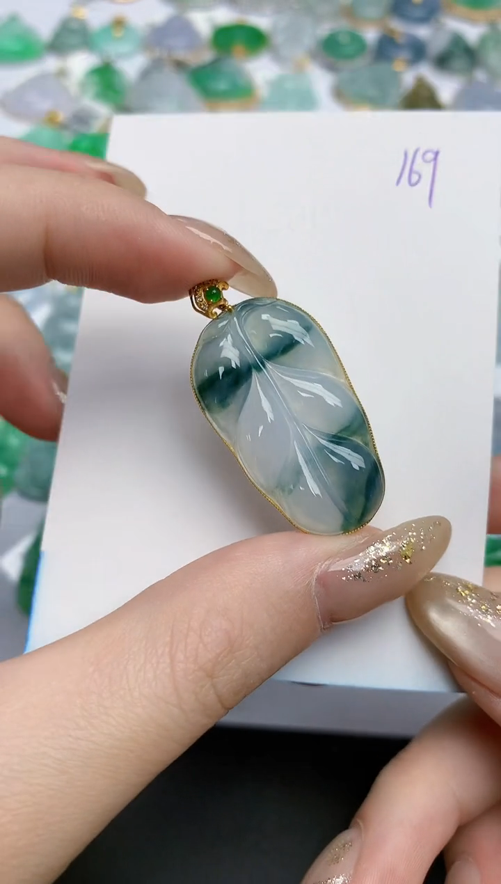 【闪购商品】翡翠颈饰18K金镶嵌天然缅甸翡翠A货