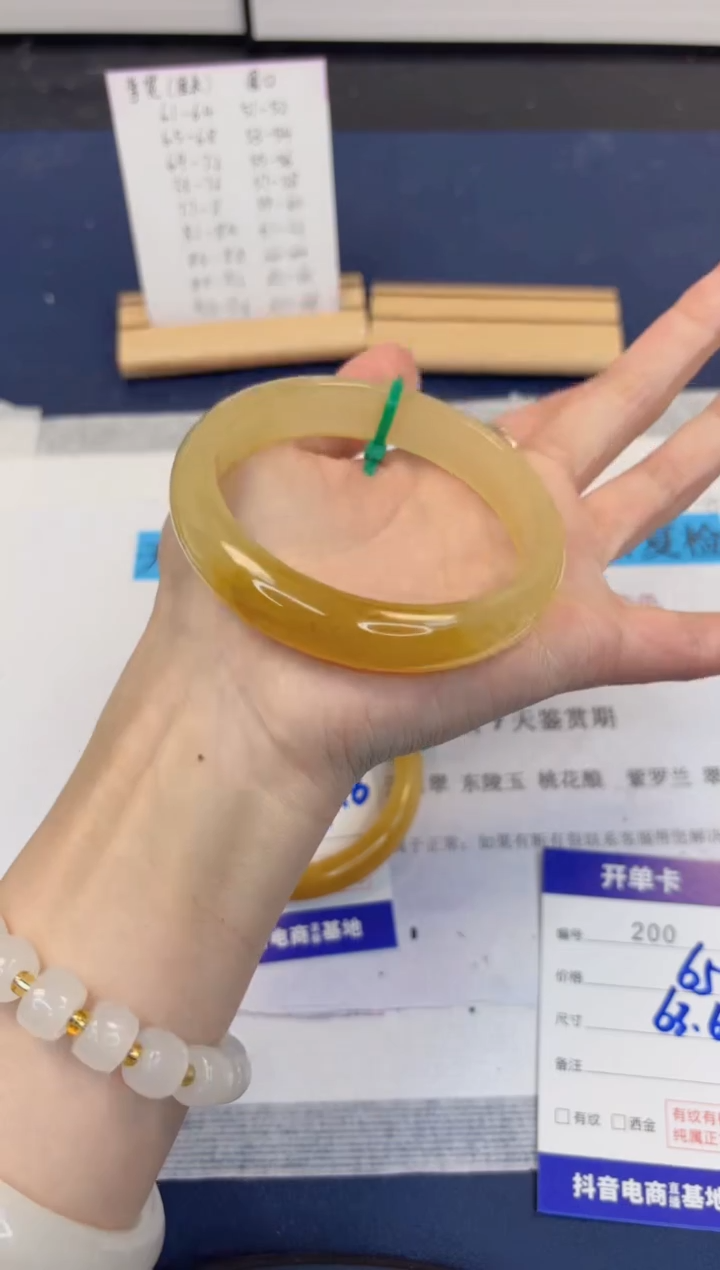 【闪购商品】石英质玉手镯未镶嵌200-财气镯-圈口63