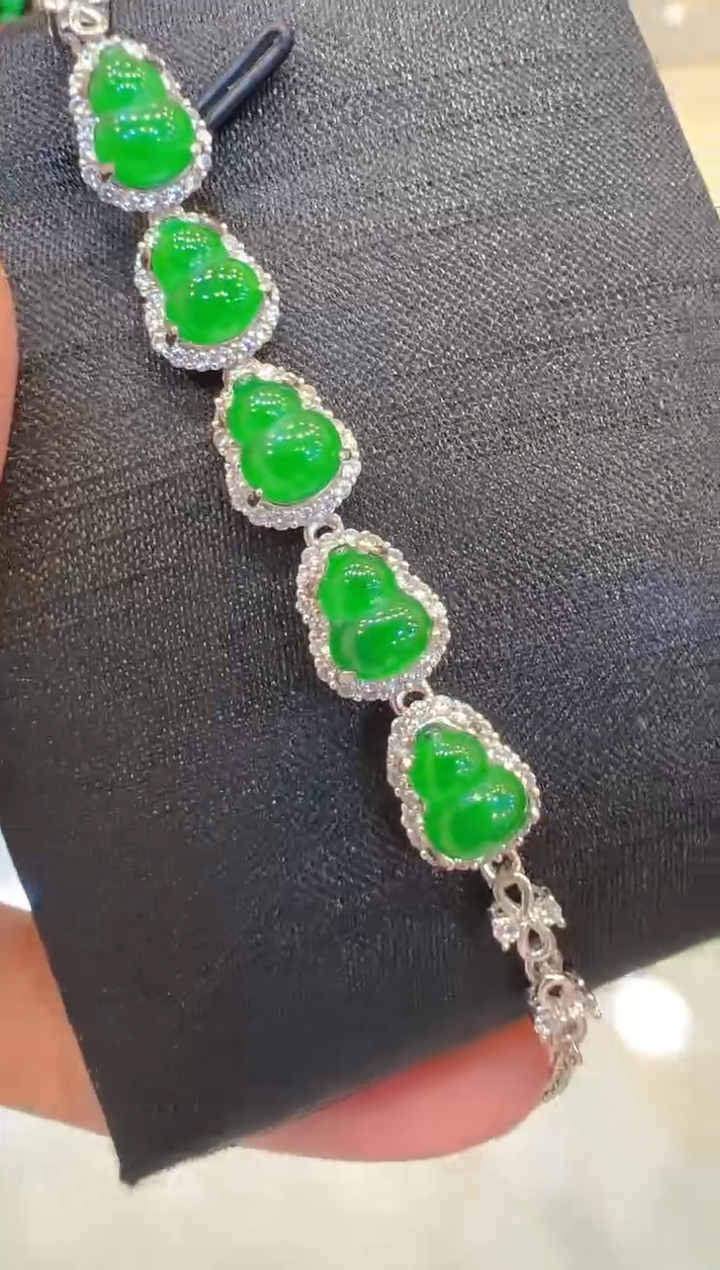 银S925镶嵌手链翡翠多样性团购发一件
