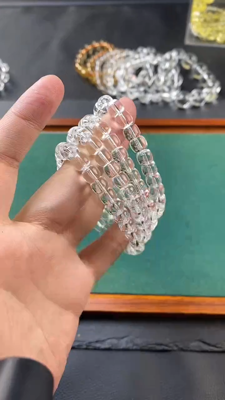 水晶手串未镶嵌白水晶老型珠单圈