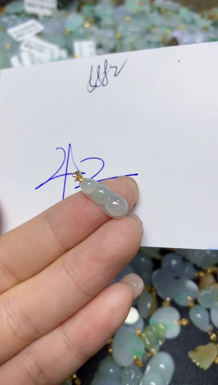 【闪购商品】翡翠挂件18K金镶嵌 天然翡翠A货