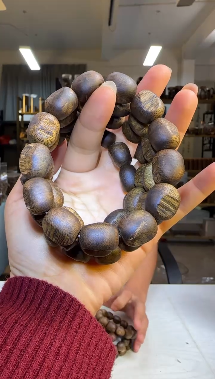 沉香手串99沉窖藏款国香绿棋沉香张勺子留疤单圈14g+多样性发1