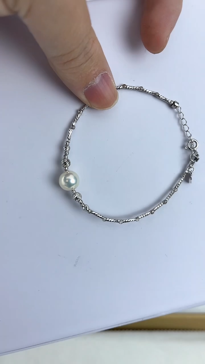 【闪购商品】淡水珍珠颈饰未镶嵌天然极光珍珠菠萝球手链