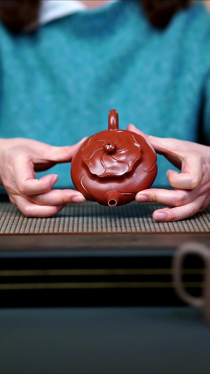 茶壶紫砂朱泥风卷葵190cc